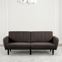 Dark Gray Couch Sofa Bed With USB-A & USB-C Charging Port