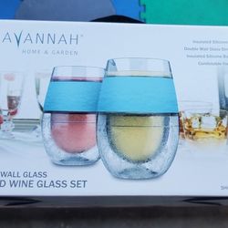 New Savannah 2pc Double Wine Glass Set 