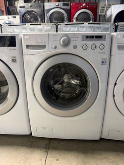 LG white front load washer