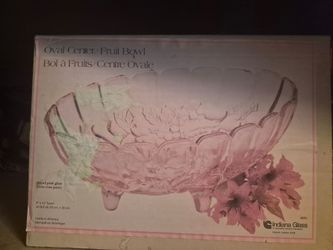 Indiana Glass Pastel Pink Oval Fruit Bowl