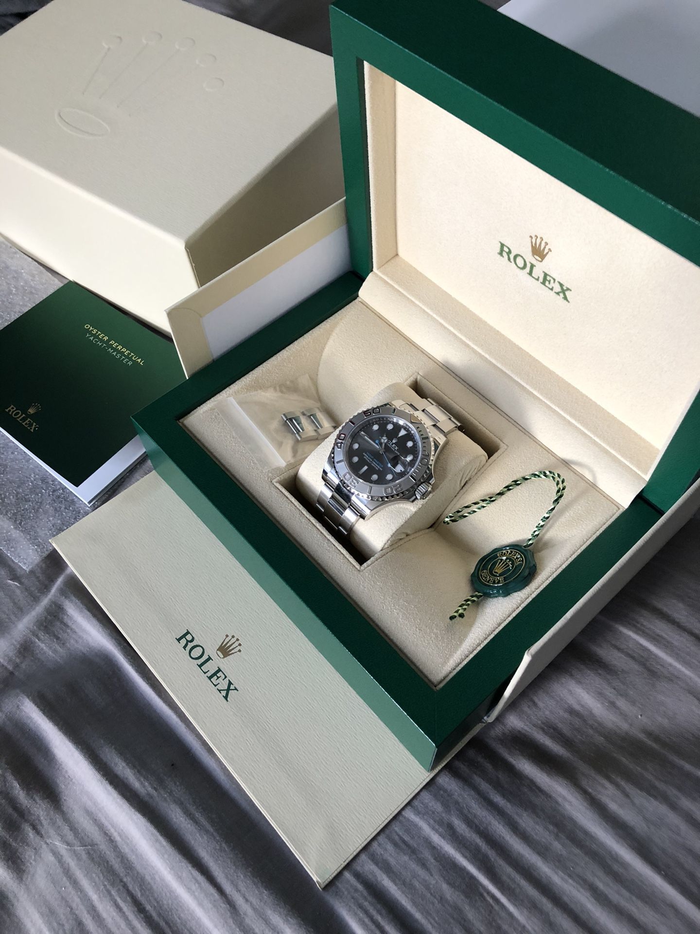 Brand New Rolex YachtMaster 40mm Platinum Rhodium dial BOX CARD (dated 1  week ago) Tag Links