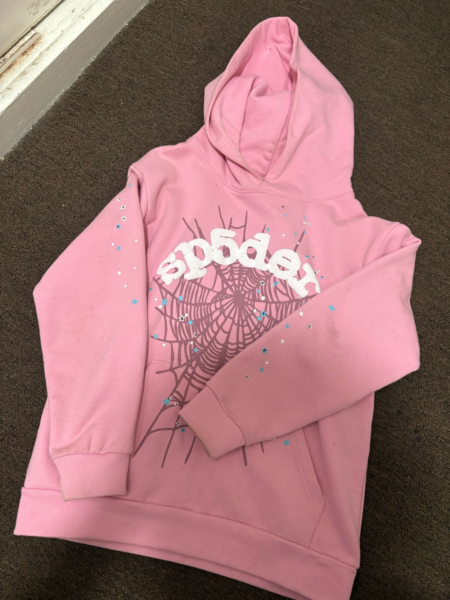 Pink Sp5der Hoodie Size Small