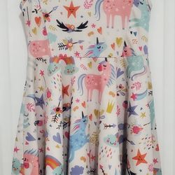 Girls Size 7/8 Unicorn Rainbow Dress