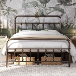 Queen Metal Platform Bed Frame , Queen metal bed  frame / bronze bed frame / queen bed frame