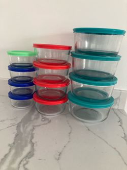 12 Pyrex/Anchor Hocking 1/2/4 cup Glass Storage Containers with Lids