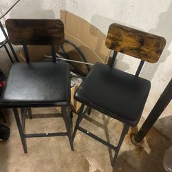 Brown & Black Barstool SET