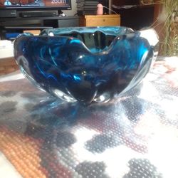 Blue Thick Vintage Blown glass