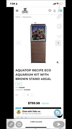 Auqatop Aquarium  With Stand Protein Skimmer And UV Blue And White Led Fixture