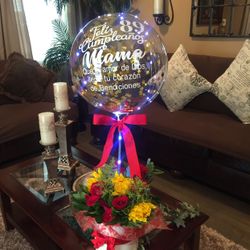 Light Up Balloon Flower Arrangement 