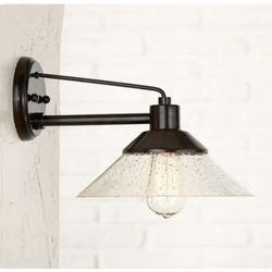 John Timberland V5213 9" High Seedy Glass Outdoor Wall Light