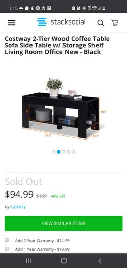 2-Tier Wood Coffee Table