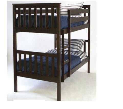 NEW WOOD BUNK BED TWIN OVER TWIN WITH MATTRESS INCLUDED