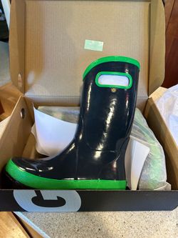 BOGS Kids Solid Rain Boots Blue Green Boy Girl Size 6 BRAND NEW