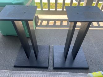 Pair of Black Modern Speaker Stands / Pedestals