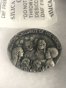 Vintage All the children of the world Brooch