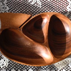 Vintage Whale Shaped Wood Bowl