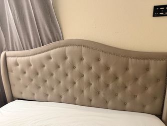 Tufted Upholstered Headboard with Nailhead Trim