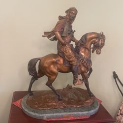 Arab On Horse Bronze Statue 