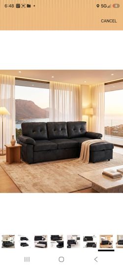 Black Convertible Sectional Sofa Bed