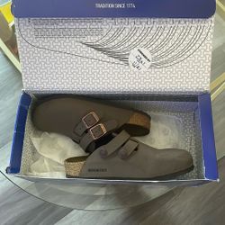 Kids Birkenstock Boston Suede Leather Clog Shoes