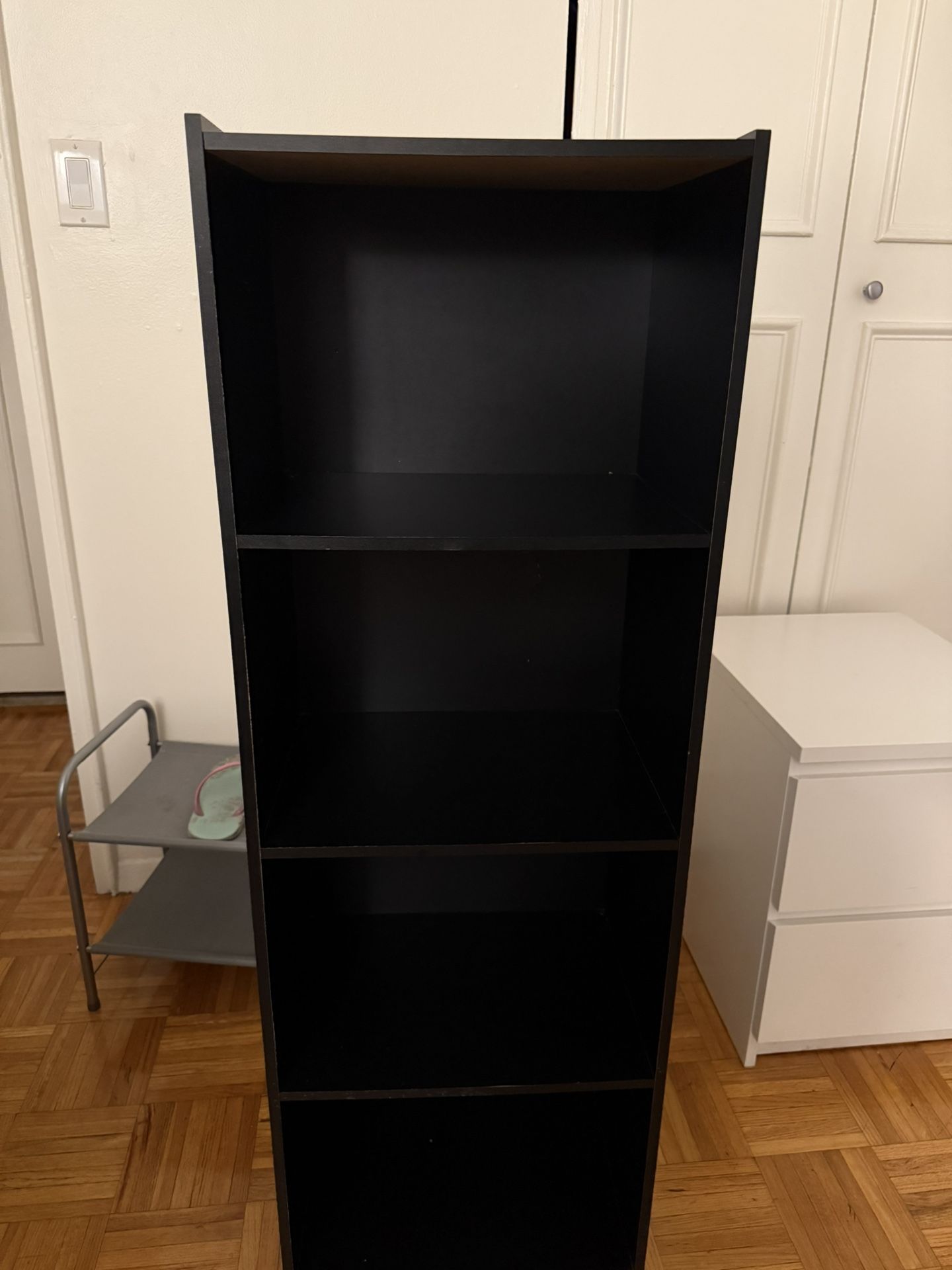 Black 4-Tier Bookshelf – Compact & Sturdy – $20 – Brookline Pickup