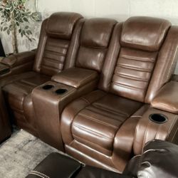 🛋️  New Ashley Lux Leather Sofa Set - CLEARANCE! 🛋️