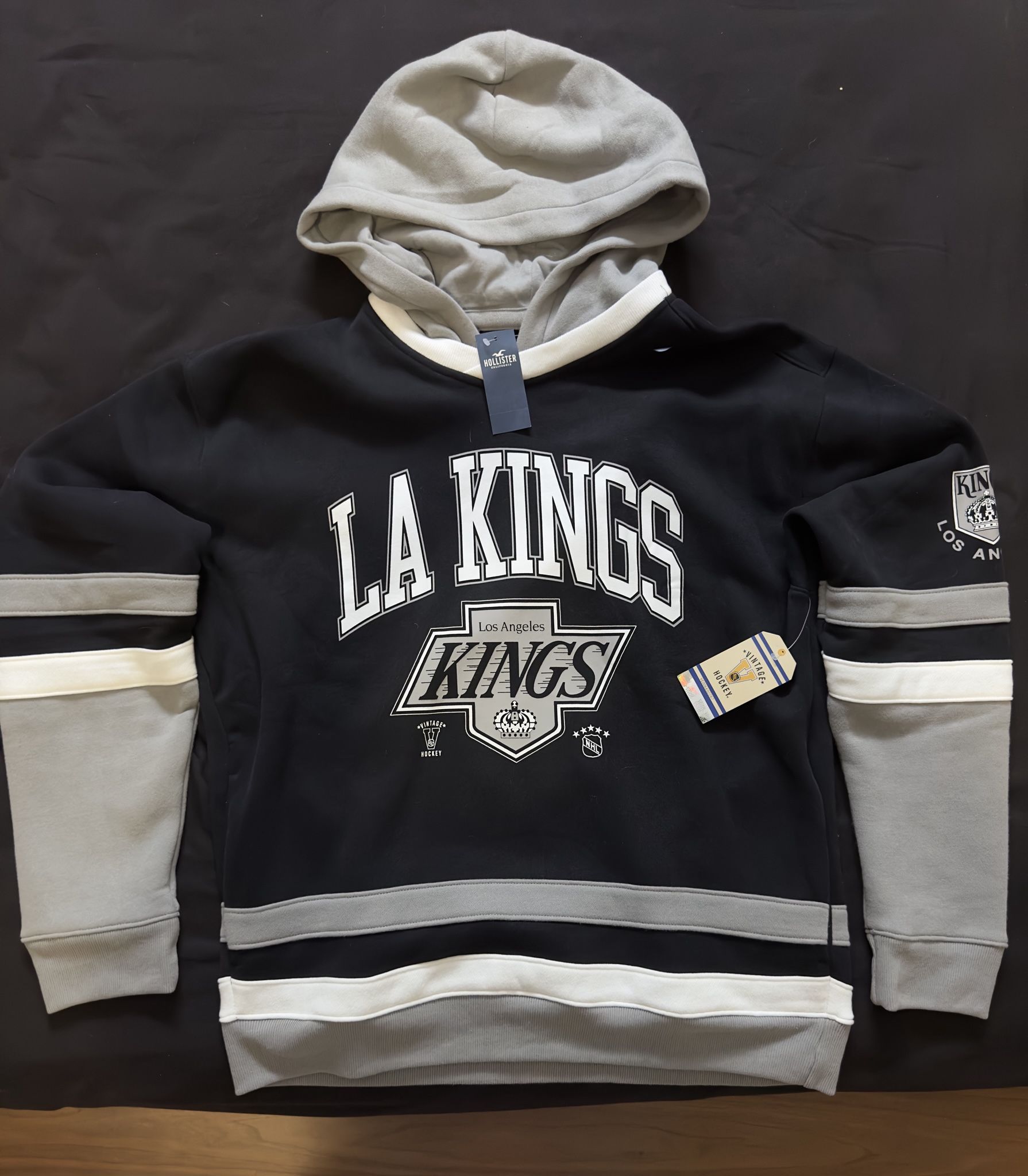 Hollister NHL LA Kings hockey hoodie in black and grey