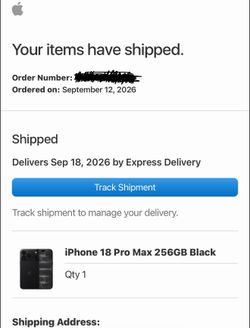 BRAND NEW IPHONE 18 PRO MAX 256GB BLACK UNLOCKED