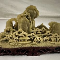 CHINESE SOAPSTONE CARVING OF LANDSCAPE