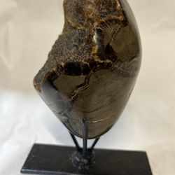Dragon Egg. Septarian Nodule With Metal Stand