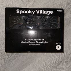 8 Count Halloween Musical Spider Lights