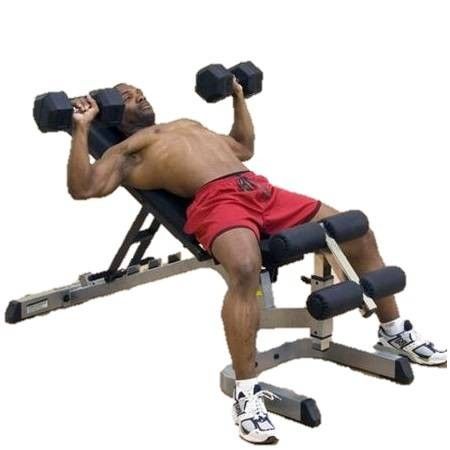 New Body Solid Commercial Free Weight Adjustable Dumbell Utility Bench GFID71