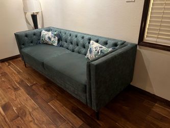 Upholstered Button-Tufted Sofa with Metal Legs Couch Sofa