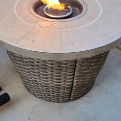 2 Month Old 35" Propane Fire Pit With Tank . Sells For 389. Selling Today Only For 165 .Lowballers Will Be Ignored 