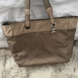 Chanel Gold Biarritz Quilted Tote Bag