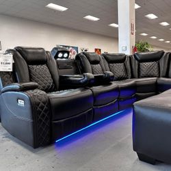 Power Reclining Sectional Sofa 