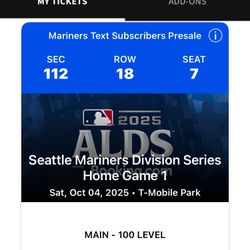 Game 1 Single Ticket for ALDS on 10/4
