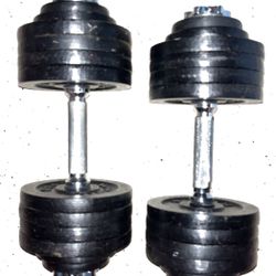 Adjustable Cast Iron Dumbbell Set Up To 52.5lbs  Each. Total 105lbs