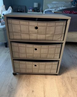 Rolling Gray White 3 Drawer Organizer