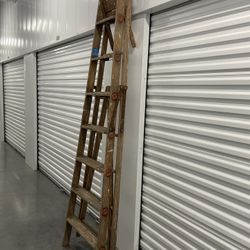 Vintage Wooden Commercial Ladder 8’ Painting Home Decor Art