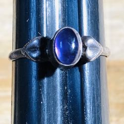 Blue Kyanite Cabochon Ring In An Art Nouveau Style Size 6