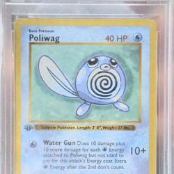 1999 Poliwag 1st  Edition Shadowless PSA 10 Pokémon Card 