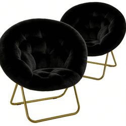 TWO BLACK MODERN SUPER SOFT LOUNGING CHAIRS