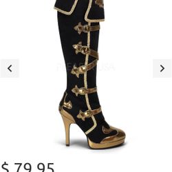 Gorgeous gold And Black Fashion Boots