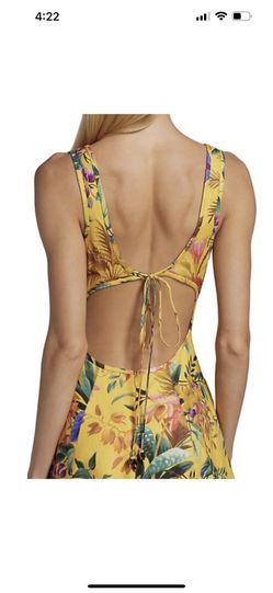 knee length dresses for ladies ZIMMERMANN Tropicana Cutout Linen Midi Dress – Six & Sutton main image 0