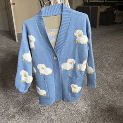 Cardigan With Sheep Print
