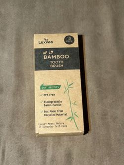 10 pack Luxvaa Bamboo eco friendly, BPA-free, biodegradable toothbrushes