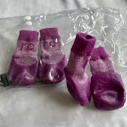 X-Small Non-slip Purple Pet Socks.