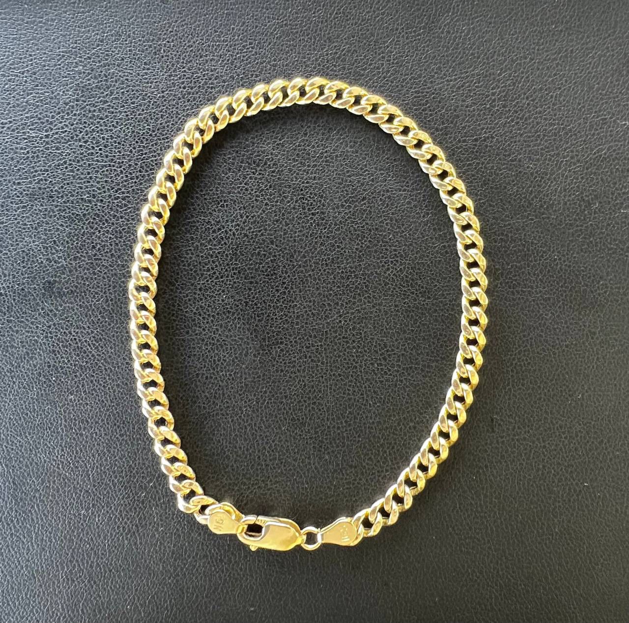 10k sold yellow gold hollow curb Cuban bracelet 8 inch