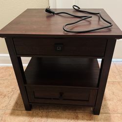 Nightstand w/ Locking Drawer End Table Stand w/ Charging Station $40 - see details - Price is Firm 